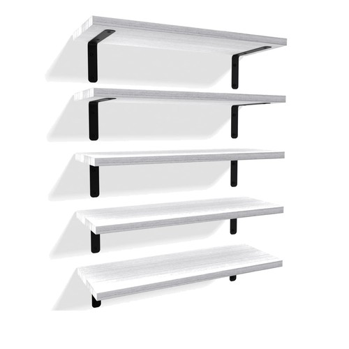 White wood floating - white, shelves