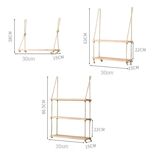 Double rope floating shelf - floating,