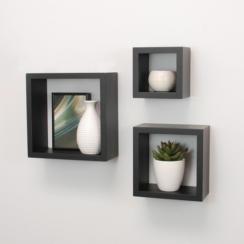 Piece floating cube shelves - floating,