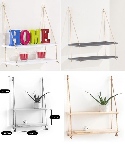 Double rope floating shelf - double,