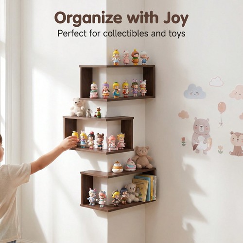 Corner wall shelf wooden - wall,